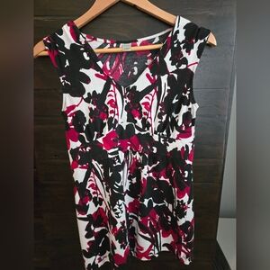 Floral Black and Red Dress